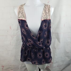 3/$25 Miss Me tank small faux wrap gathered waist